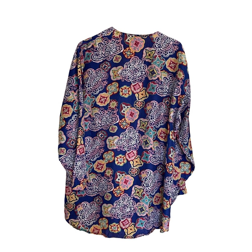 Robert Stock Limited Vintage Womens Dress Size Large Multicolor Tunic Pure Silk - Picture 7 of 11